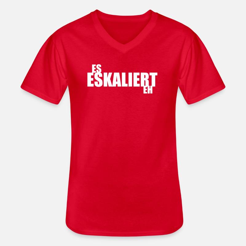 Es eskaliert eh - Männer-T-Shirt mit V-Ausschnitt - Rot