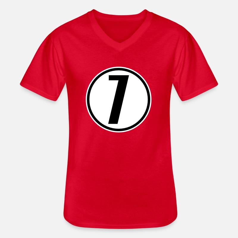 7 - Männer-T-Shirt mit V-Ausschnitt - Rot