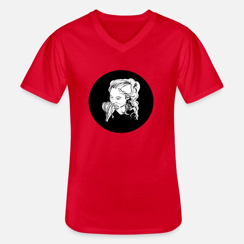 Mädchen in der Mitte - Männer-T-Shirt mit V-Ausschnitt - Rot