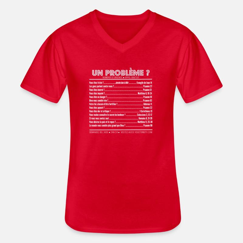 Ein Problem ? - Männer-T-Shirt mit V-Ausschnitt - Rot