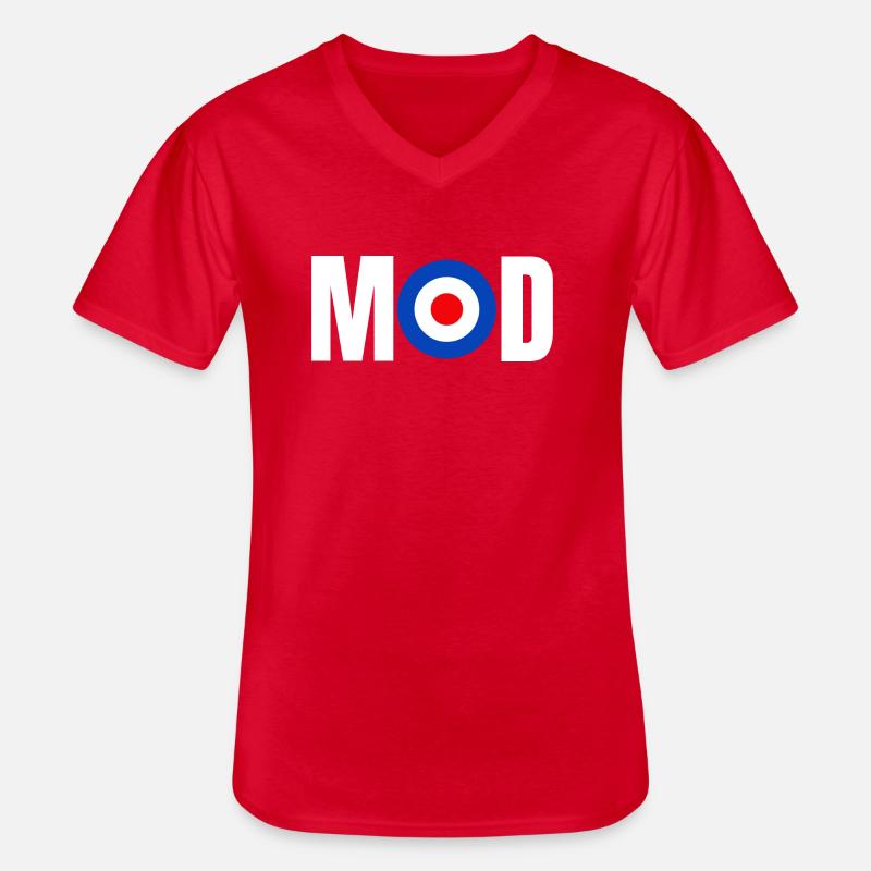 Mod - Männer-T-Shirt mit V-Ausschnitt - Rot