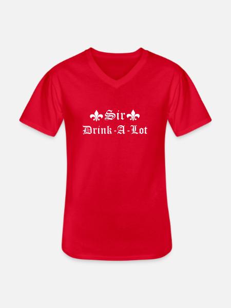 Sir Drink a Lot - Men's V-Neck T-Shirt - red