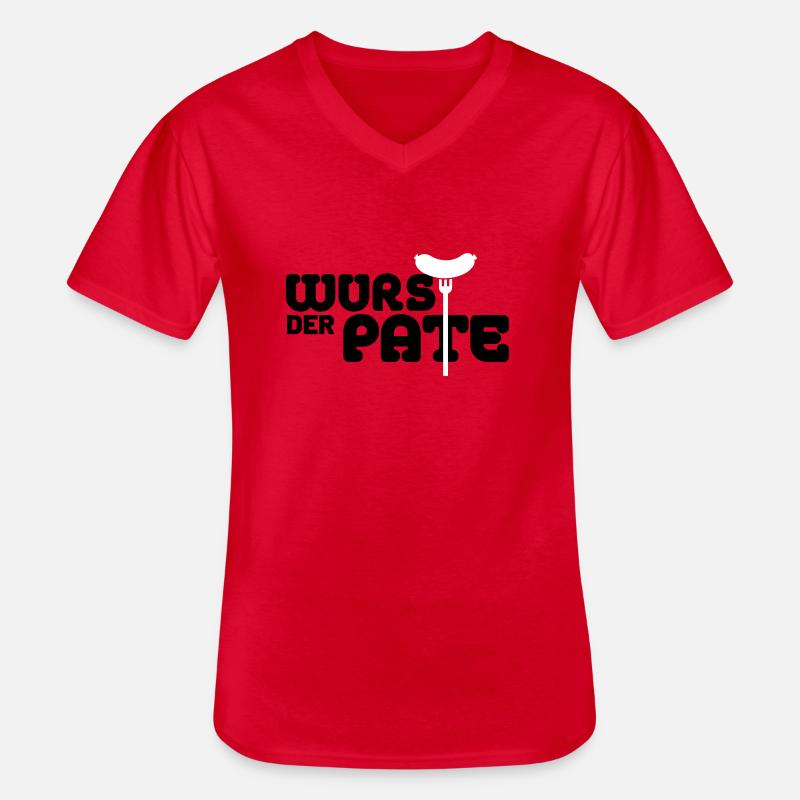 Der Wurstpate - Männer-T-Shirt mit V-Ausschnitt - Rot