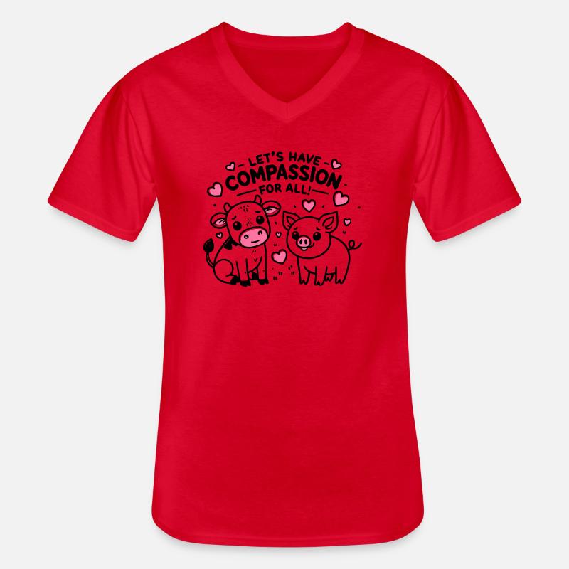 Compassion for all - Männer-T-Shirt mit V-Ausschnitt - Rot