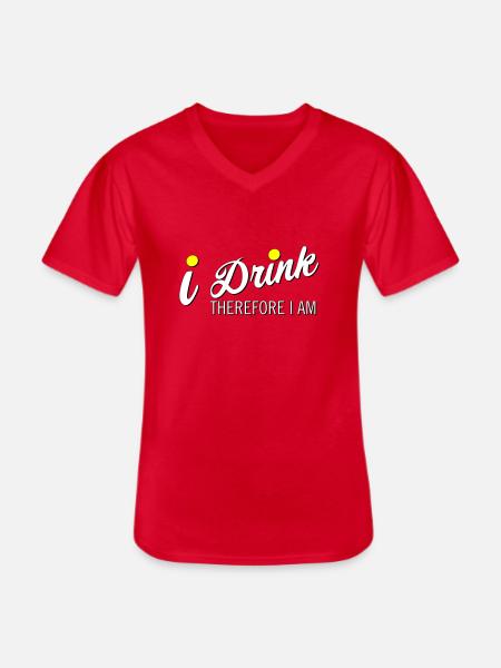 Ich trinke, also bin ich - Männer-T-Shirt mit V-Ausschnitt - Rot