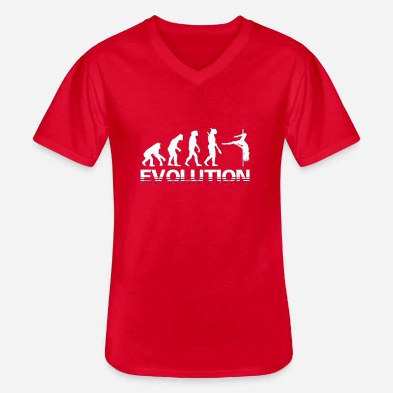 Poledancing Pole Dance Evolution - Men's V-Neck T-Shirt - red