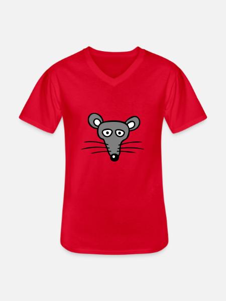 Mus Mus Sød Lille Rotte Gnaver Venlig - Klassisk herre T-shirt med V-udskæring - rød
