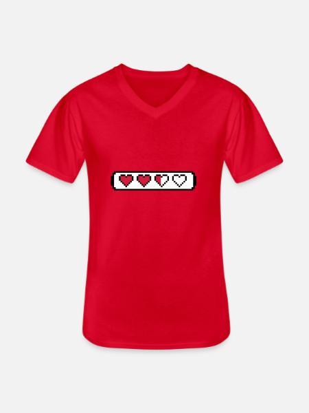 Gaming - T-shirt col V Homme - rouge
