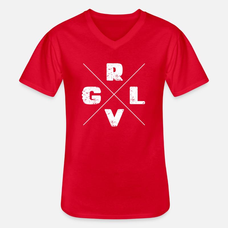 Klinge Kies - Männer-T-Shirt mit V-Ausschnitt - Rot