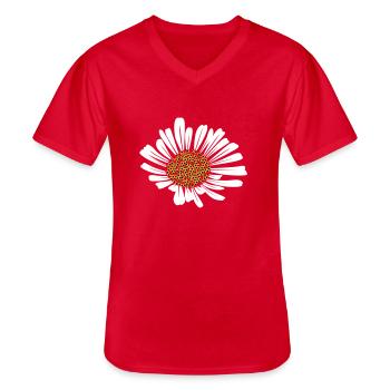 Gänseblümchen - Männer-T-Shirt mit V-Ausschnitt - Rot - Vorne - AI Model Male 185 light (185cm)