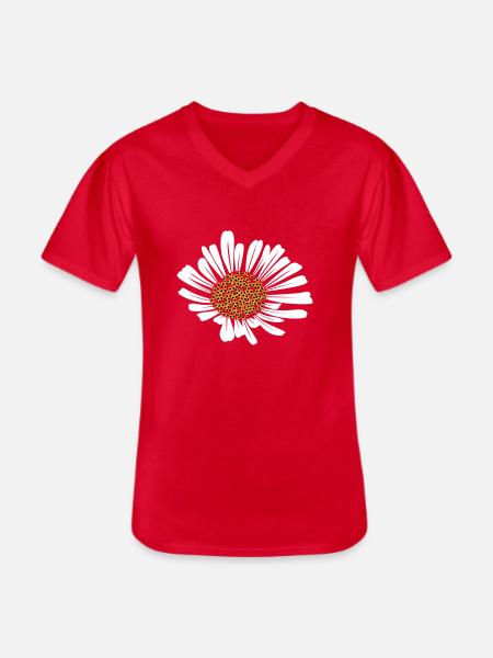 Gänseblümchen - Männer-T-Shirt mit V-Ausschnitt - Rot