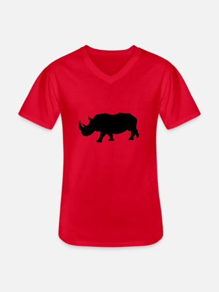 Nashorn - Männer-T-Shirt mit V-Ausschnitt - Rot