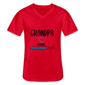 Grand-père surprise - T-shirt col V Homme - rouge - Devant - AI Model Male 185 light (185cm)