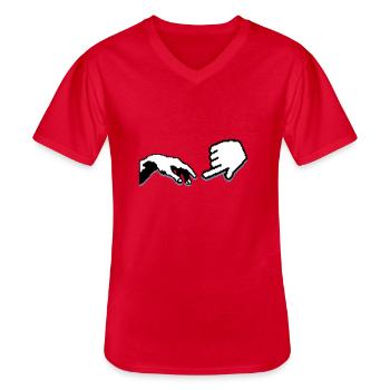 Geek - Männer-T-Shirt mit V-Ausschnitt - Rot - Vorne - AI Model Male 185 light (185cm)