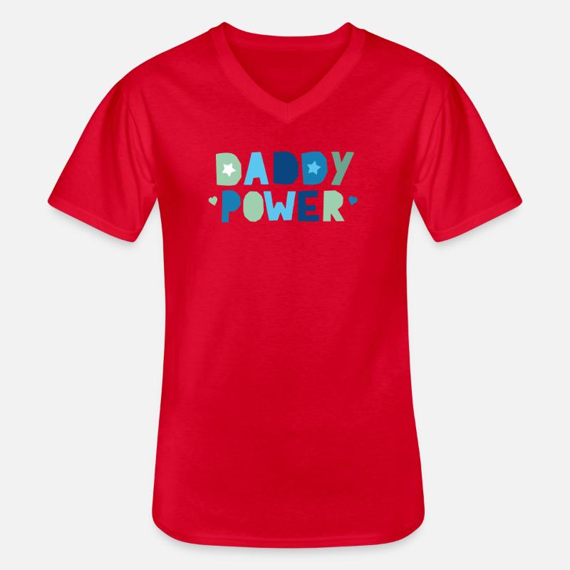 Daddy Power - Männer-T-Shirt mit V-Ausschnitt - Rot
