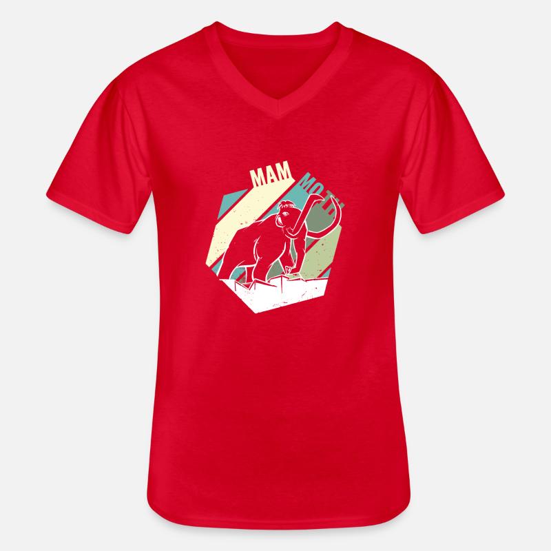 mammoth Mammut - Männer-T-Shirt mit V-Ausschnitt - Rot