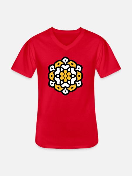 Flower Flower Mandala - Men's V-Neck T-Shirt - red