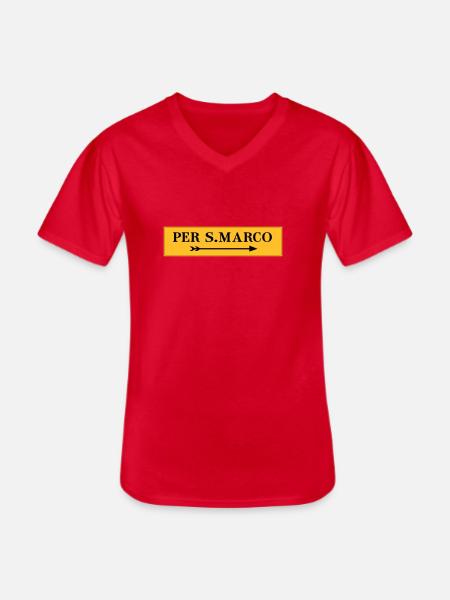 PER S. MARCO - Männer-T-Shirt mit V-Ausschnitt - Rot