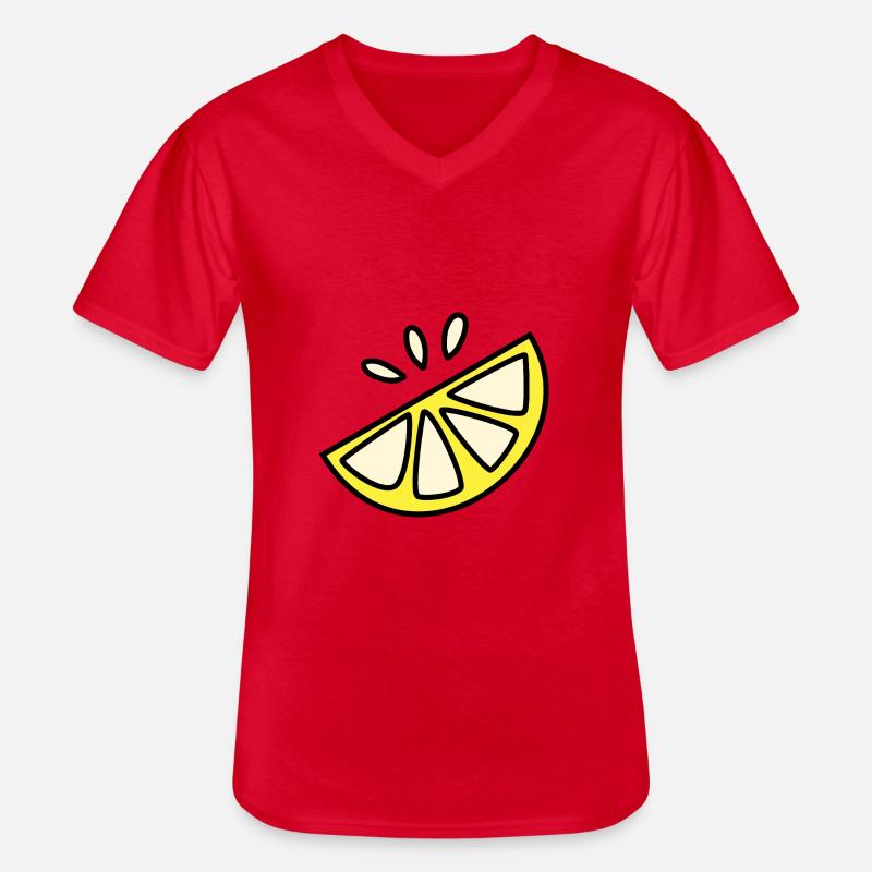 Zitrone Sauer Spritzig - Männer-T-Shirt mit V-Ausschnitt - Rot