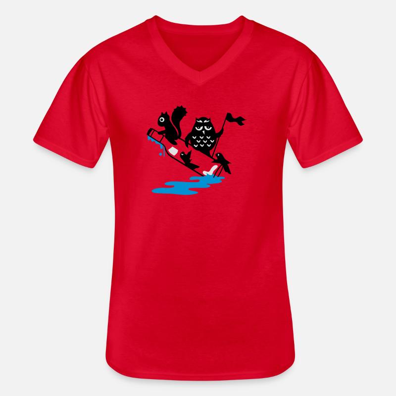 Flaschenpost mit den Waldtieren - Männer-T-Shirt mit V-Ausschnitt - Rot