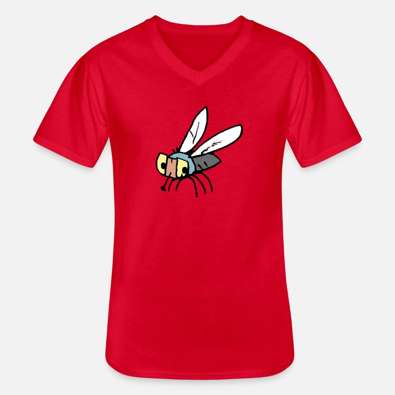 Fliege - Männer-T-Shirt mit V-Ausschnitt - Rot