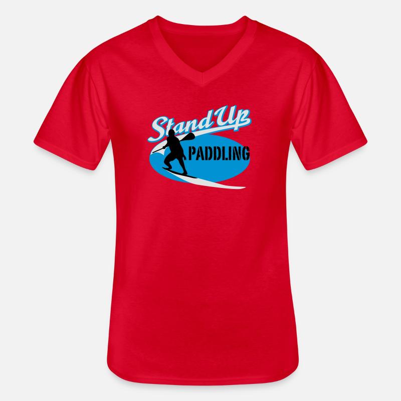 Stand Up Paddling - Männer-T-Shirt mit V-Ausschnitt - Rot