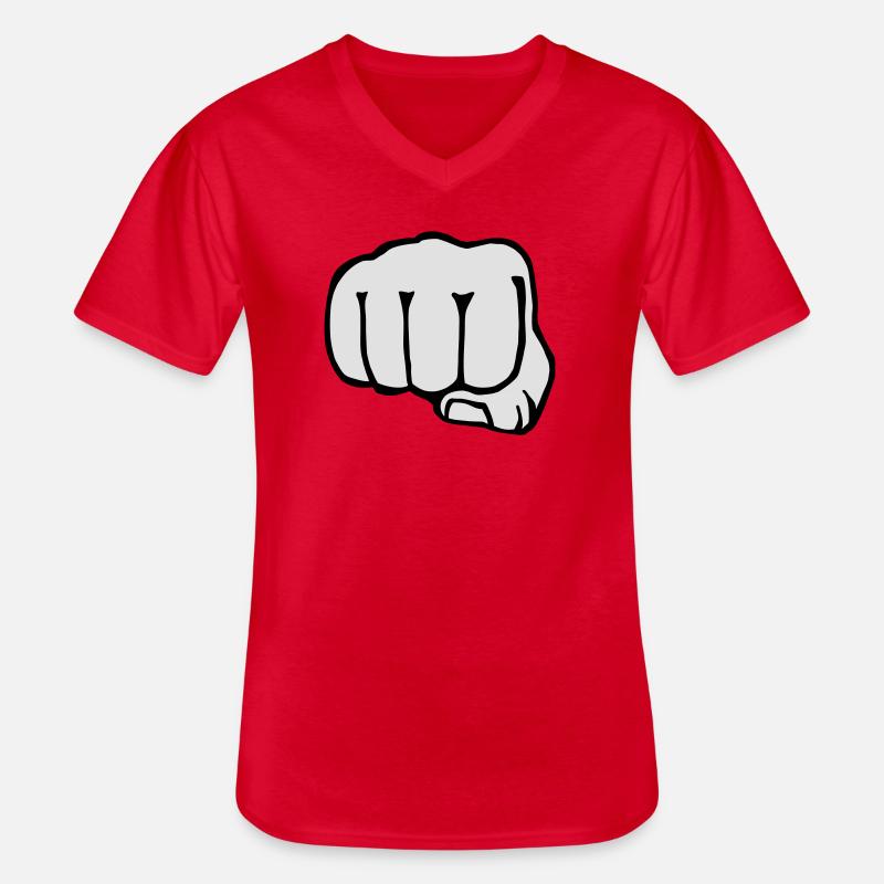 Bruder - Faust - Boxen - Freunde - Freundschaft - Männer-T-Shirt mit V-Ausschnitt - Rot