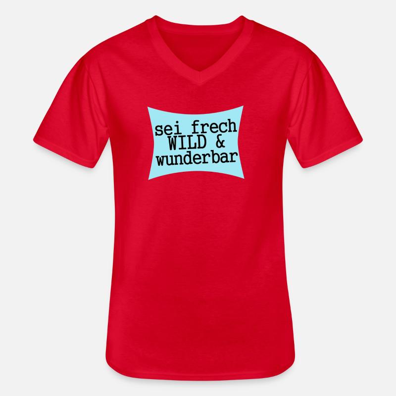 sei frech wild & wunderbar - Männer-T-Shirt mit V-Ausschnitt - Rot