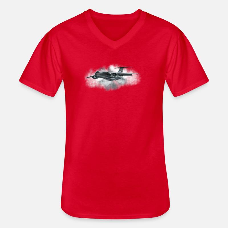 Transportflugzeug - Männer-T-Shirt mit V-Ausschnitt - Rot