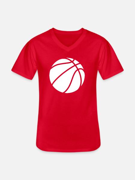 Basketball logo white - Men's V-Neck T-Shirt - red
