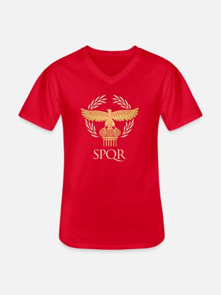 SPQR - Empire flag and republic Ancient Rome - Men's V-Neck T-Shirt - red