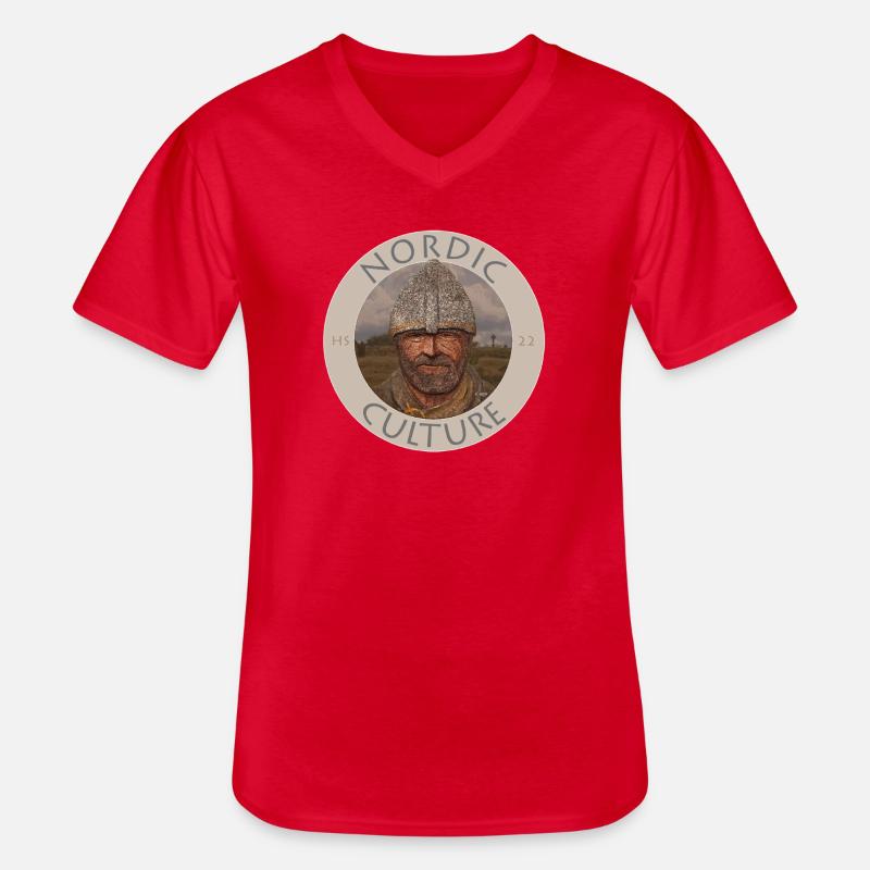 Nordic Viking / Hans Strom Schweden - Männer-T-Shirt mit V-Ausschnitt - Rot