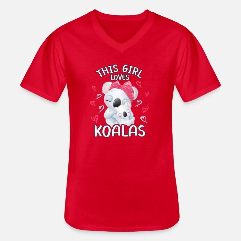 Dieses Maedchen Liebt Koalas - Männer-T-Shirt mit V-Ausschnitt - Rot