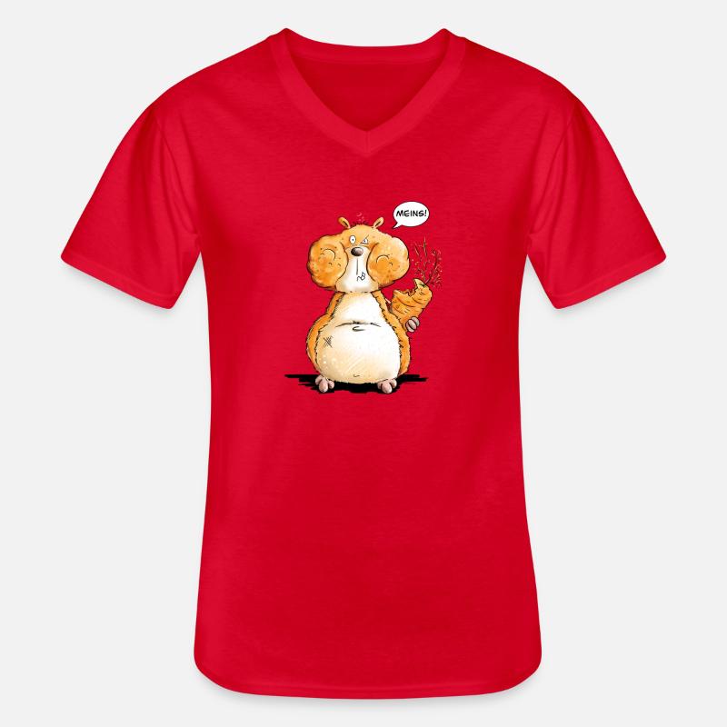 Hamster Mit Hamsterbacke I Spruch Statement - Männer-T-Shirt mit V-Ausschnitt - Rot