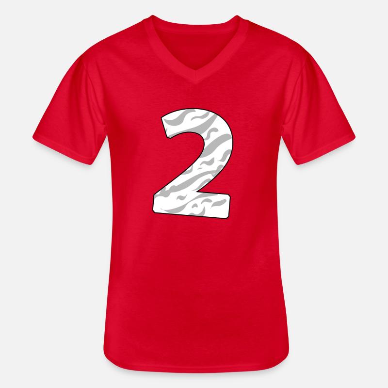 2 - Männer-T-Shirt mit V-Ausschnitt - Rot