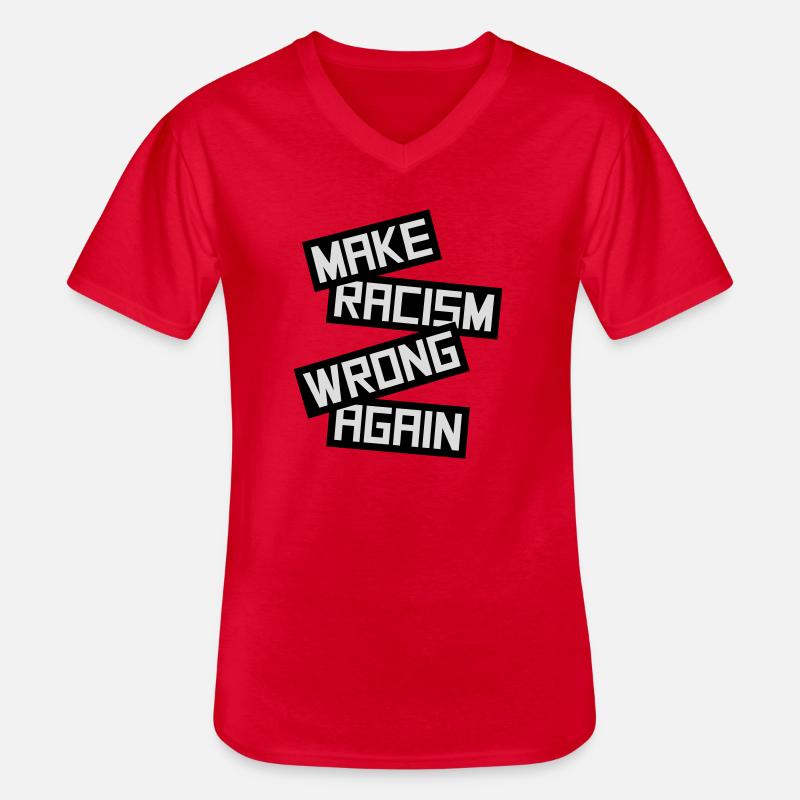 make racism wrong again - Männer-T-Shirt mit V-Ausschnitt - Rot