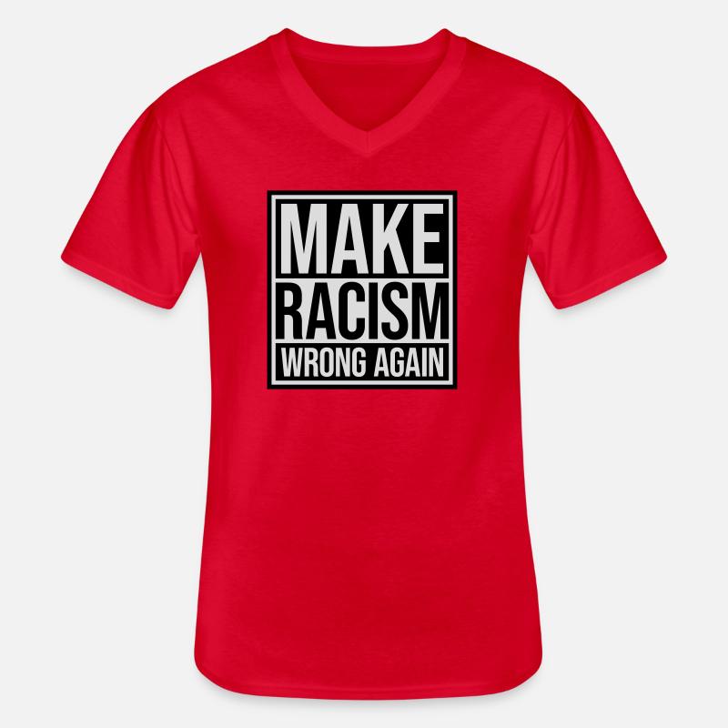 make racism wrong again - Männer-T-Shirt mit V-Ausschnitt - Rot