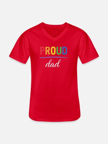 LGBT Proud Dad - Pride-Monat - Männer-T-Shirt mit V-Ausschnitt - Rot