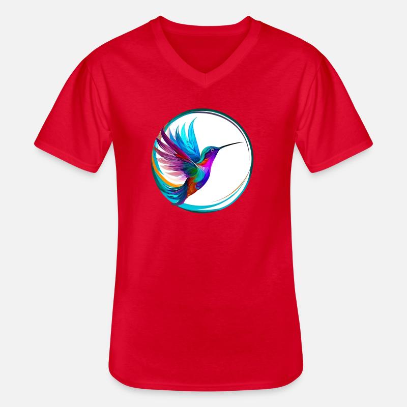 Kolibri - Männer-T-Shirt mit V-Ausschnitt - Rot