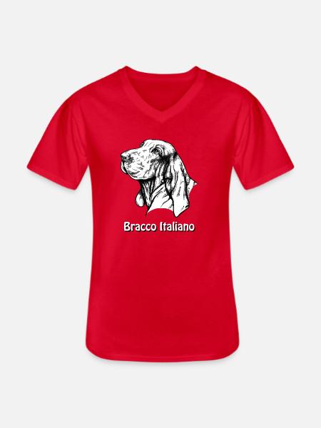 Bracco Italiano Portrait with text - Men's V-Neck T-Shirt - red