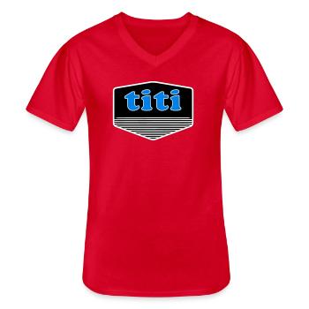 Titi - T-shirt col V Homme - rouge - Devant - AI Model Male 185 light (185cm)