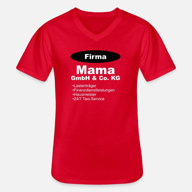 Mama GmbH Firma Geschenk Mutter - Männer-T-Shirt mit V-Ausschnitt - Rot