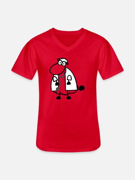 Doctor's Sheep - Men's V-Neck T-Shirt - red