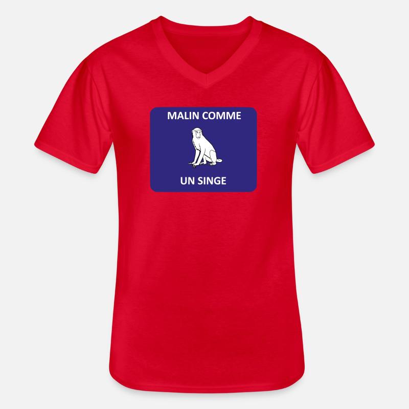 Clever wie ein Affe - Männer-T-Shirt mit V-Ausschnitt - Rot