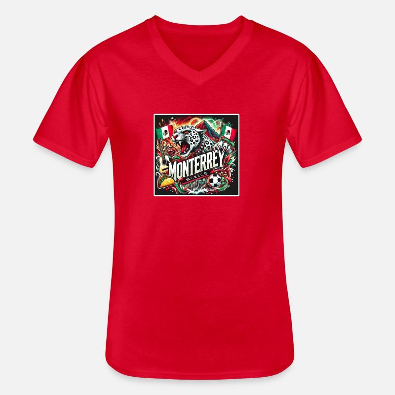 Monterrey Mexiko Städte Design - Männer-T-Shirt mit V-Ausschnitt - Rot