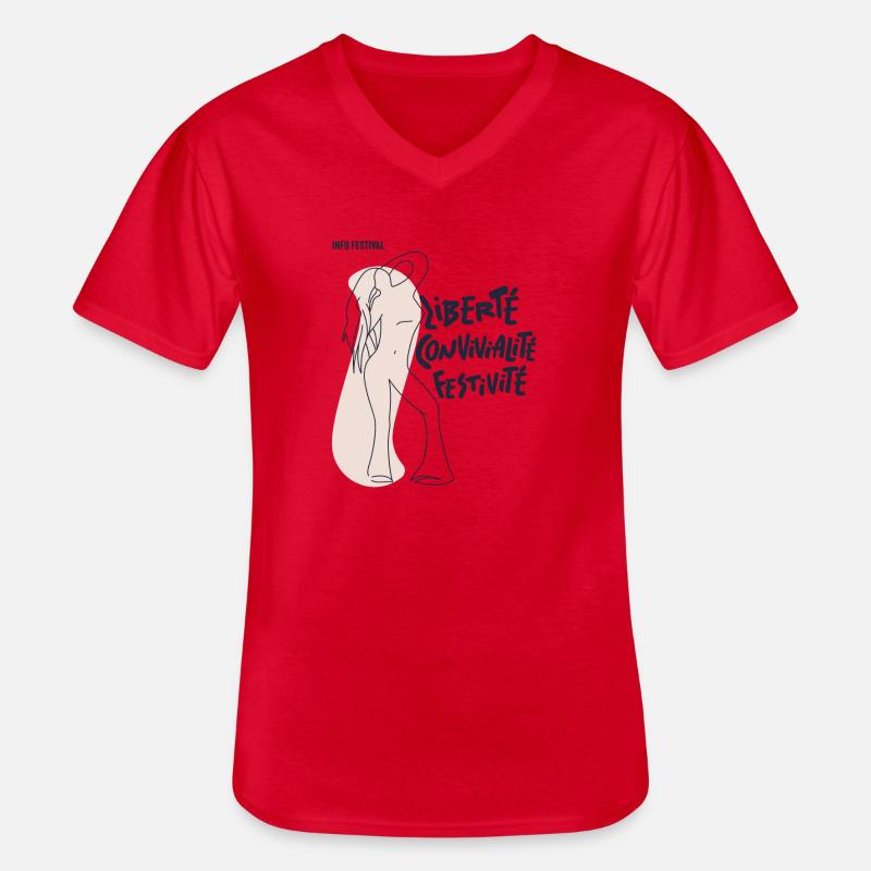 Fühl dich frei Mädchen - Männer-T-Shirt mit V-Ausschnitt - Rot