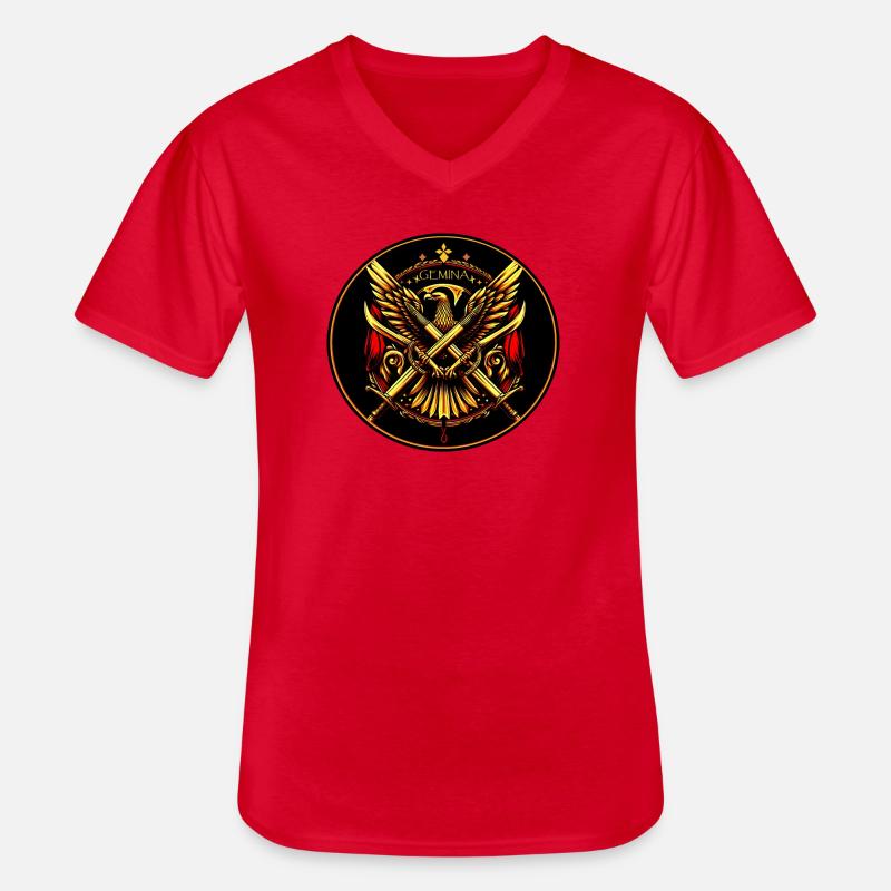 Phönix Doppelschwert Wappen - Legio X Gemina - Männer-T-Shirt mit V-Ausschnitt - Rot