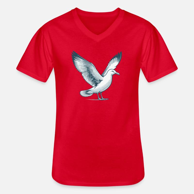 Möwe - Männer-T-Shirt mit V-Ausschnitt - Rot