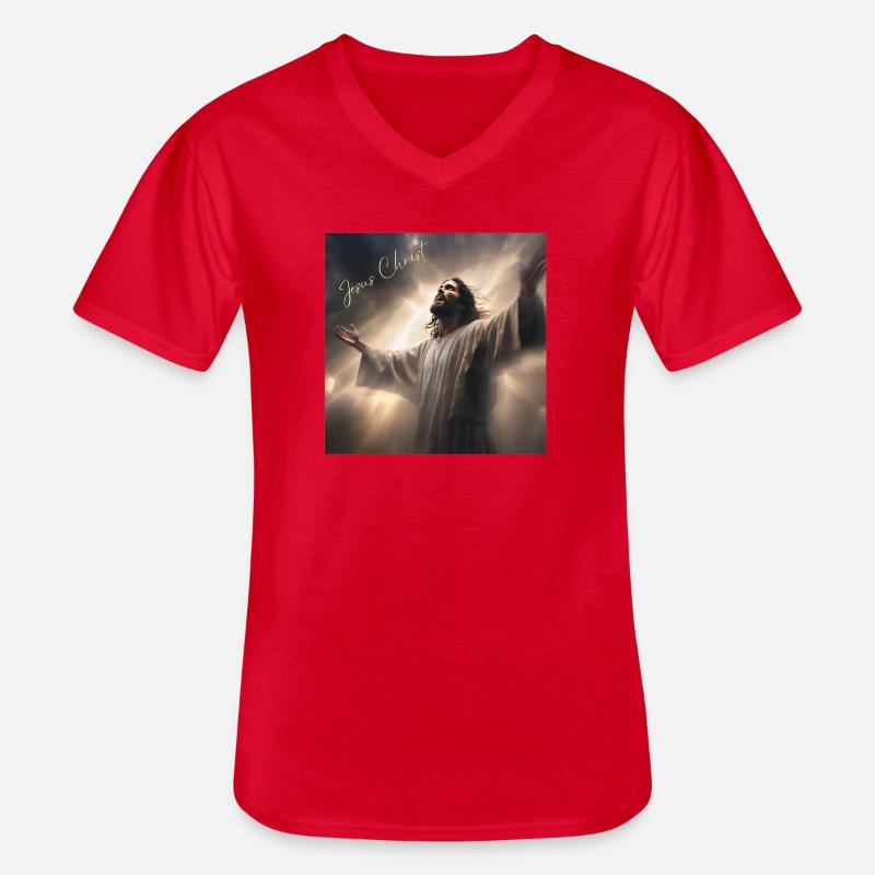 Jesus Christus, katholisch, religiös - Männer-T-Shirt mit V-Ausschnitt - Rot
