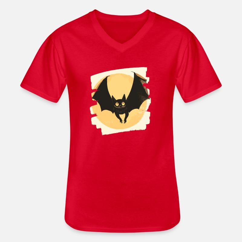Fledermaus Retro - Männer-T-Shirt mit V-Ausschnitt - Rot